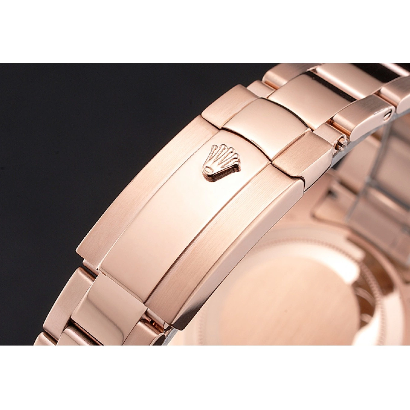 AAA replica watch Brown Case Rose Dweller Gold Dial Rolex Ad Sky Bracelet 0629